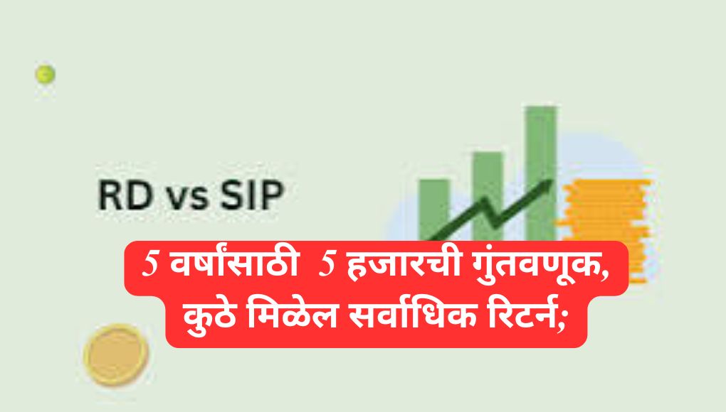 SIP vs RD : 5 वर्षांसाठी  5 हजाराची गुंतवणूक; कुठे मिळेल सर्वाधिक रिटर्न; पहा कोणती गुंतवणूक फायद्याची ?