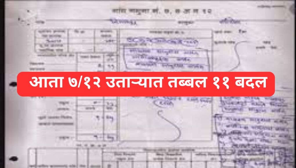 Satbara Utara : मोठी बातमी… 50 वर्षांनंतर ७/१२ उताऱ्यात तब्बल ११ बदल; तुम्हाला माहित आहे का? पहा सविस्तर …